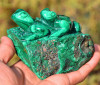 Malachite Stone Frog Statue