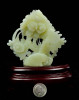 Natural  Hetian Nephrite Jade Flower Statue Sculpture Carving w/certificate -J026256