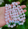 18" Charming Pink Jade / Serpentine 6-12mm Beads Necklace -D010012