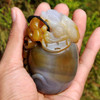 Hand Carved Natural Carnelian / Chalcedony / Agate Pixiu Carving / Paperweight -J028112