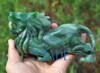 Natural Green Nephrite Jade Lion Statue Sculpture Carving -J026274