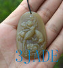 Natural Hetian Nephrite Jade Bird Flower Charm Pendant w/ certificate -G020632