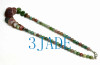 17" Natural Multi-color Moss Agate Beads Necklace -D015104