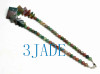 17" Natural Multi-color Moss Agate Beads Necklace -D015103