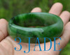 57mm A Grade Natural Green Nephrite Jade Bangle Bracelet w/ certificate -C004327