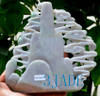 A Grade Natural Jadeite Jade Double Dragon Statue Carving Sculpture w/certificate -J022388