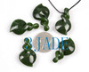 green jade double twist pendant