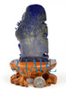 Natural Lapis Lazuli Playing Dragon Statue Gemstone Carving Sculpture Chinese Art Decor -J040302