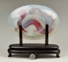 Carnelian / Red Agate Playing Dragon Plate Carving / Sculpture -N016070