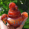 Carnelian / Red Agate Chinese Lion Foo Dog Censer / Incense Carving Sculpture / Statue -M003008