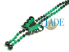 Natural Malachite Gemstone/Black Onyx Inlaid Butterfly Necklace