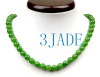 17 3/4" Apple Green Nephrite Jade Beads Necklace w/ Certificate