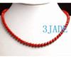 Faceted Red Coral Beads Necklace