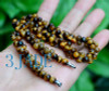 Natural Tiger's Eye Cross Barrel Beads Necklace -D006003A