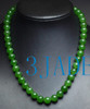 18" A Grade Natural Green Nephrite Jade Beads Necklace w/ Certificate