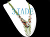 Natural Jadeite Jade Flower & Quartz Chips Necklace -D011035
