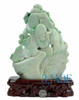 A Grade Green Jadeite Jade Chinese Foo Dogs Statue Carving Sculpture w/ certificate -J022410