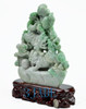 A Grade Green Jadeite Jade Chinese Foo Dogs Statue Carving Sculpture w/ certificate -J022410