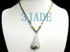 Carved Natural Jadeite Jade Jasmine Flower Pendant Necklace