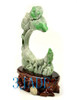 A Grade Green Jadeite Jade Lotus Flower Statue Carving Sculpture w/ certificate