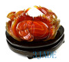8" Red Agate / Carnelian Crab Statue Sculpture / Carving