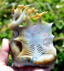 Natural Hetian Nephrite Jade Spider Web & Flower Carving/Sculpture w/ certificate