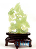 Natural Translucent Xiu Jade /Serpentine Bird Flower Carving Sculpture