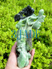 Natural Dushan Jade Cucumber & Bird Statue 飞黄腾达 Stone Carving