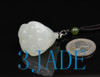 white nephrite jade lotus seed pod pendant