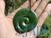 55mm Green Nephrite Jade Koru Pendant Maori Design Greenstone Necklace