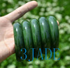 54-61.5mm Green Canadian Nephrite Jade Flat Bangle Bracelet w/ certificate