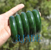 53-61.5mm Green Canadian Nephrite Jade Flat Bangle Bracelet  w/ certificate