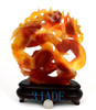 Carnelian / Red Agate Chinese Dragon Statue Sculpture Carving