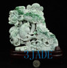 Certified A Grade Jadeite Jade Lotus Koi Fish Statue Sculpture Carving