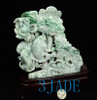 Certified A Grade Jadeite Jade Lotus Koi Fish Statue Sculpture Carving