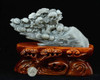 White-Grey Nephrite Jade WITHERED PINE TREE REVIVE Sculpture Hand Carved Bonsai Tree