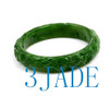 60mm carved green nephrite jade bangle