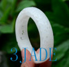 58mm White Nephrite Jade Bangle Bracelet w/ Hand Carved Pattern w/ certificate