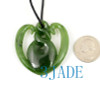 Green Nephrite Jade Twist Heart Pendant NZ Maori Style Greenstone Necklace