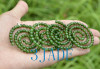 Green Nephrite Jade Beaded Spiral Maori Koru Pendant