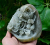 Natural Hetian Nephrite Jade Peony Flower Sculpture Statue w/certificate
