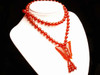 28 " Carnelian / Red Agate Necklace w/ Hand Carved Butterfly