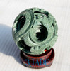 6 1/4" Hand Carved 8 layers Green Jade/Stone Magic Puzzle Ball Sphere