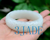 Carved 62.5mm Natural White Nephrite Jade Bangle