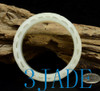 62.5mm Carved Natural White Nephrite Jade Bangle Bracelet, w/ Certificate