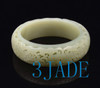58.5mm Hand Carved Natural Nephrite Jade Bangle Bracelet, w/ Certificate