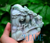 A Grade Jadeite Jade Carving Village Scenery Sculpture w/ certificate
