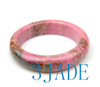 57mm-58.5mm Natural Rhodonite D Shape Bangle Pink Crystal Bracelet