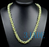 Hand Carved Milk Green Nephrite Jade Link Chain Necklace 