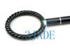 57mm Fine-grained Black Nephrite Jade Rope Shape Bangle Bracelet w/ certificate